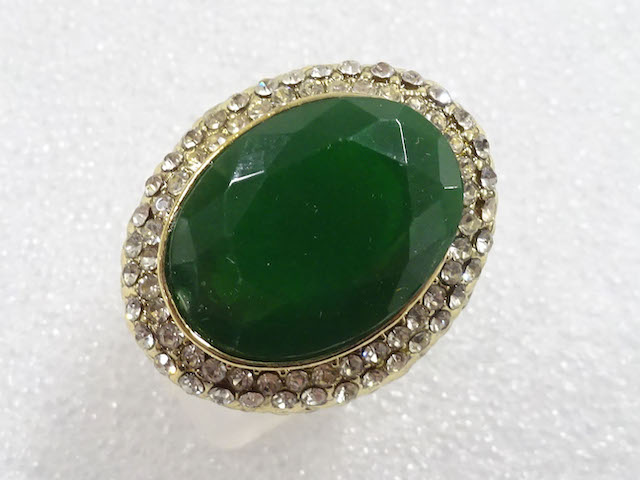 JAPANESE KIMONO / ANTIQUE COLORED STONE RING (SIZE 10)